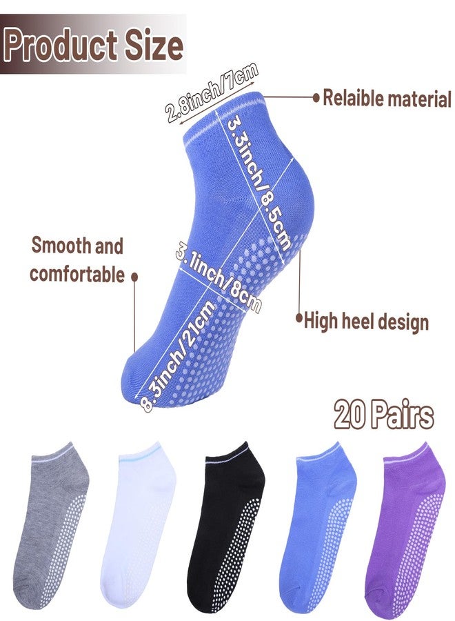 ٢٠ زوجًا من جوارب اليوغا النسائية المانعة للانزلاق، جوارب بيلاتس بالجملة، جوارب باليه مضادة للانزلاق مناسبة لليوغا، تمارين البار، المستشفيات، والتمارين الرياضية حافية القدمين - Image 2